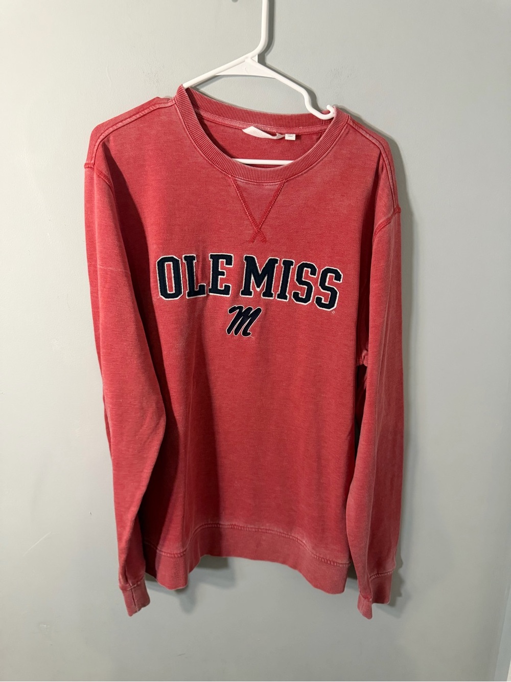 Ole Miss Women's Coral Pullover Crewneck Sweatshirt